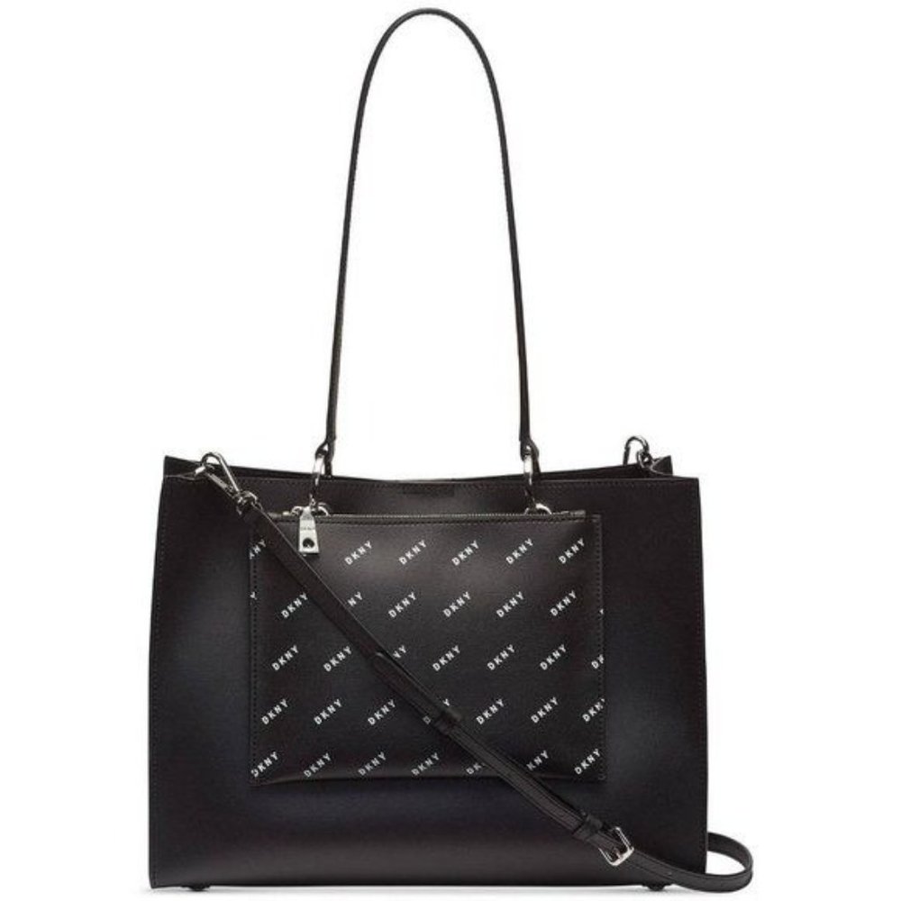 DKNY Mott Leather Diagonal Logo Tote